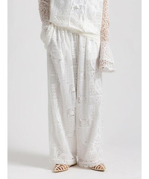 Te chichi（テチチ）の「【Atelier ChouChou】パネルレース刺繍タックワイドパンツ(セットアップ可)（その他パンツ・レディース・オフホワイト・F）」の8枚目の写真
