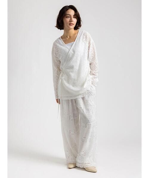 Te chichi（テチチ）の「【Atelier ChouChou】パネルレース刺繍タックワイドパンツ(セットアップ可)（その他パンツ・レディース・オフホワイト・F）」の13枚目の写真