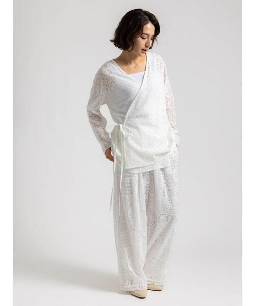 Te chichi（テチチ）の「【Atelier ChouChou】パネルレース刺繍タックワイドパンツ(セットアップ可)（その他パンツ・レディース・オフホワイト・F）」の14枚目の写真