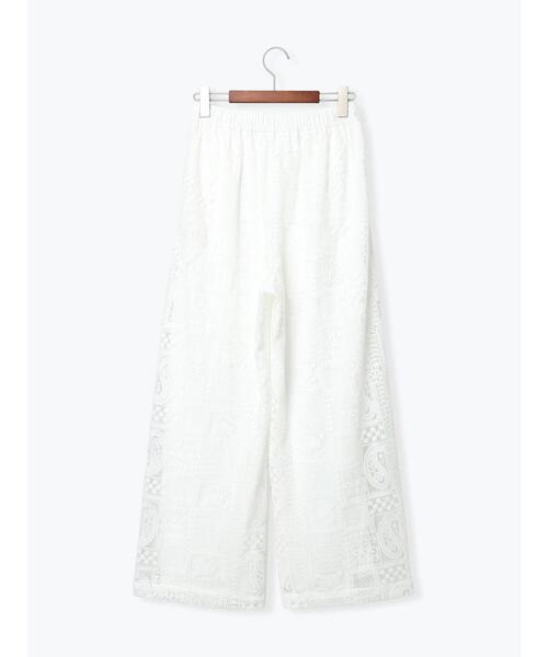 Te chichi（テチチ）の「【Atelier ChouChou】パネルレース刺繍タックワイドパンツ(セットアップ可)（その他パンツ・レディース・オフホワイト・F）」の2枚目の写真