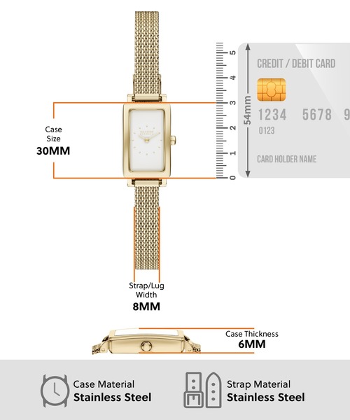 SKAGEN(スカーゲン)の「スカーゲン 腕時計 レディース アナログ ステンレス SKW1158SET(アナログ腕時計・レディース・ゴールド・FREE)」の5枚目の写真