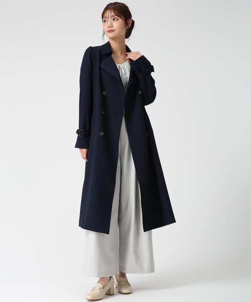 2026春夏新作 サイドプリーツベーシックトレンチコート（トレンチ