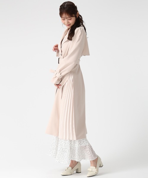 2026春夏新作 サイドプリーツベーシックトレンチコート（トレンチ