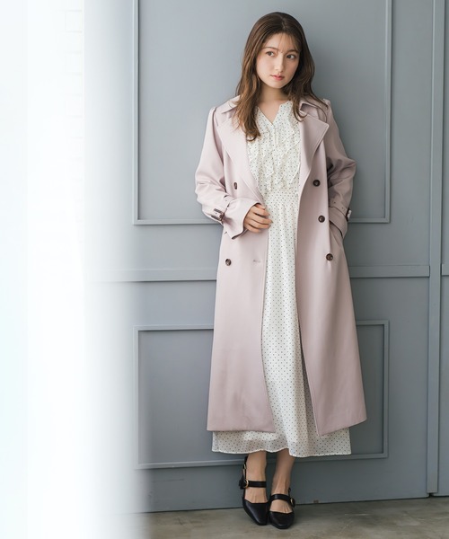 MISCH MASCH（ミッシュマッシュ）の「2026春夏新作 サイドプリーツベーシックトレンチコート（トレンチコート・レディース・ピンク/ベージュ/ネイビー・M/S）」の18枚目の写真