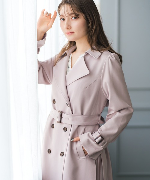 MISCH MASCH（ミッシュマッシュ）の「2026春夏新作 サイドプリーツベーシックトレンチコート（トレンチコート・レディース・ピンク/ベージュ/ネイビー・M/S）」の20枚目の写真