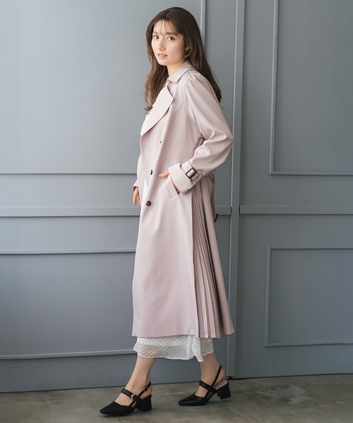 MISCH MASCH（ミッシュマッシュ）の「2026春夏新作 サイドプリーツベーシックトレンチコート（トレンチコート・レディース・ピンク/ベージュ/ネイビー・M/S）」の21枚目の写真