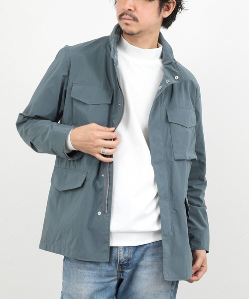 NOLLEY’S(ノーリーズ)の「【ダントツ撥水】M65タイプフードブルゾン 26SS / ウォッシャブル / パッカブル(ブルゾン・メンズ・ネイビー/グレイッシュブルー/ベージュ・L/M/S/XL)」の3枚目の写真