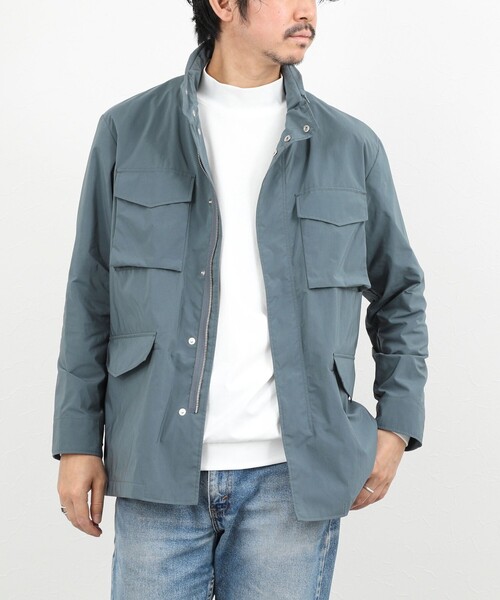 NOLLEY’S(ノーリーズ)の「【ダントツ撥水】M65タイプフードブルゾン 26SS / ウォッシャブル / パッカブル(ブルゾン・メンズ・ネイビー/グレイッシュブルー/ベージュ・L/M/S/XL)」の9枚目の写真