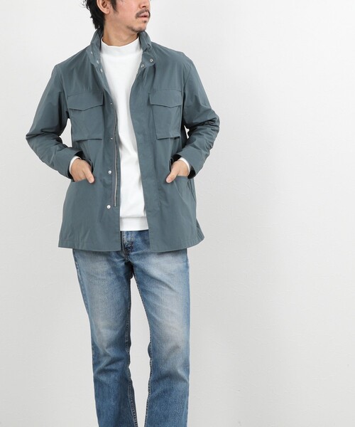 NOLLEY’S(ノーリーズ)の「【ダントツ撥水】M65タイプフードブルゾン 26SS / ウォッシャブル / パッカブル(ブルゾン・メンズ・ネイビー/グレイッシュブルー/ベージュ・L/M/S/XL)」の10枚目の写真