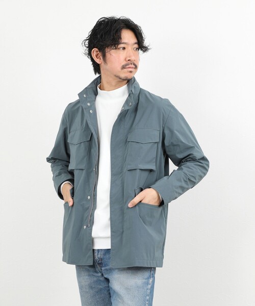 NOLLEY’S(ノーリーズ)の「【ダントツ撥水】ウォッシャブル M65タイプフードブルゾン 26SS(ブルゾン・メンズ・ネイビー/グレイッシュブルー/ベージュ・L/M/S/XL)」の6枚目の写真