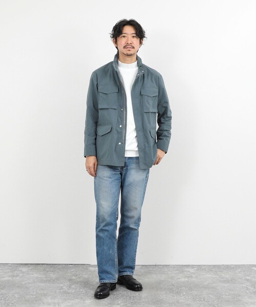 NOLLEY’S(ノーリーズ)の「【ダントツ撥水】ウォッシャブル M65タイプフードブルゾン 26SS(ブルゾン・メンズ・ネイビー/グレイッシュブルー/ベージュ・L/M/S/XL)」の12枚目の写真