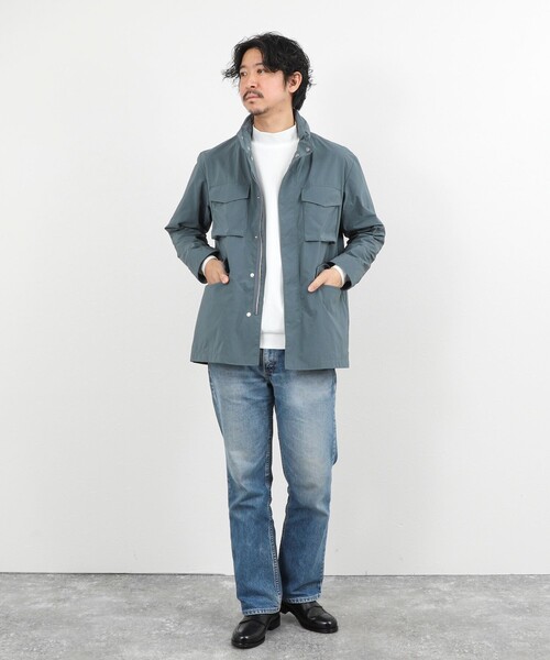 NOLLEY’S(ノーリーズ)の「【ダントツ撥水】ウォッシャブル M65タイプフードブルゾン 26SS(ブルゾン・メンズ・ネイビー/グレイッシュブルー/ベージュ・L/M/S/XL)」の13枚目の写真