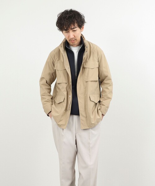 NOLLEY’S(ノーリーズ)の「【ダントツ撥水】M65タイプフードブルゾン 26SS / ウォッシャブル / パッカブル(ブルゾン・メンズ・ネイビー/グレイッシュブルー/ベージュ・L/M/S/XL)」の17枚目の写真