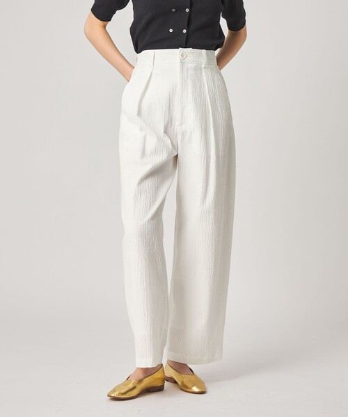 Steven Alan(スティーブンアラン)の「<Steven Alan>リップル コットン タック トラウザーズ(その他パンツ・レディース・ホワイト/ブラック・S/M/L)」の2枚目の写真