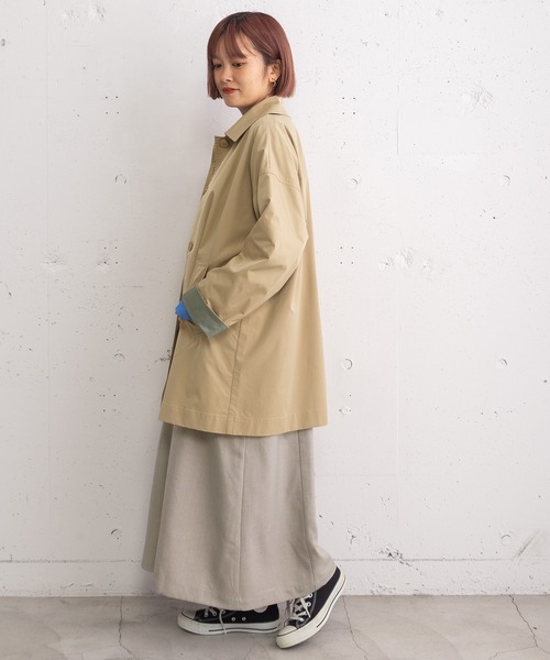POU DOU DOU(プードゥドゥ)の「ミドル丈ステンカラーコート(その他アウター・レディース・ネイビー/ベージュ/カーキ・3)」の15枚目の写真