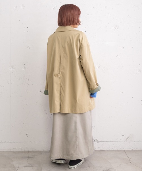 POU DOU DOU(プードゥドゥ)の「ミドル丈ステンカラーコート(その他アウター・レディース・ネイビー/ベージュ/カーキ・3)」の16枚目の写真