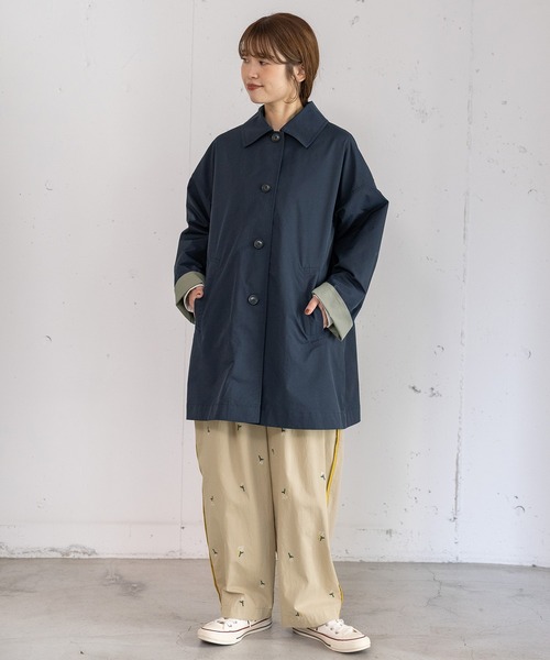 POU DOU DOU(プードゥドゥ)の「ミドル丈ステンカラーコート(その他アウター・レディース・ネイビー/ベージュ/カーキ・3)」の21枚目の写真