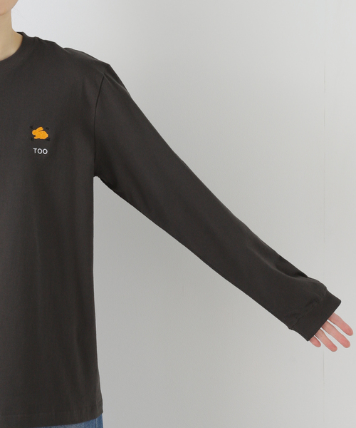 TOGA PULLA(トーガ プルラ)の「TOGA PULLA EMBROIDERY L/S TZ261-JK951:カットソー(Tシャツ/カットソー・レディース・パープル/チャコールグレー・LARGE/MEDIUM)」の9枚目の写真