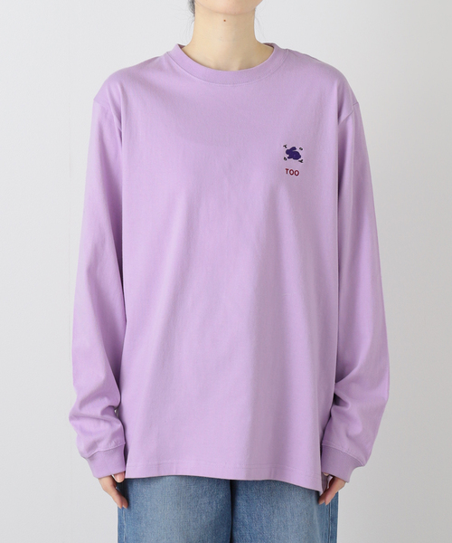 TOGA PULLA(トーガ プルラ)の「TOGA PULLA EMBROIDERY L/S TZ261-JK951:カットソー(Tシャツ/カットソー・レディース・パープル/チャコールグレー・LARGE/MEDIUM)」の15枚目の写真