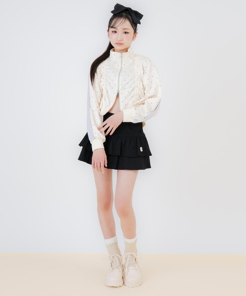 ANAP GiRL(アナップガール)の「前シャーリングジャージブルゾン(ブルゾン・キッズ・ブラック/ホワイト×ブラック/ライトブルー・M/S/XS)」の19枚目の写真