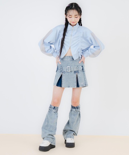 ANAP GiRL(アナップガール)の「前シャーリングジャージブルゾン(ブルゾン・キッズ・ブラック/ホワイト×ブラック/ライトブルー・M/S/XS)」の16枚目の写真