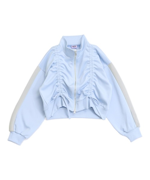 ANAP GiRL(アナップガール)の「前シャーリングジャージブルゾン(ブルゾン・キッズ・ブラック/ホワイト×ブラック/ライトブルー・M/S/XS)」の9枚目の写真