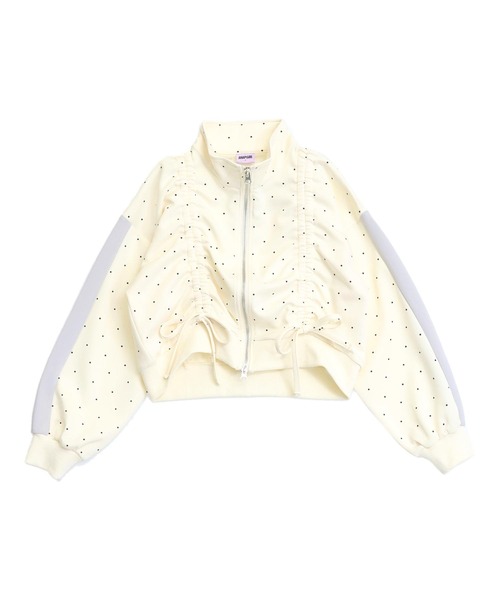 ANAP GiRL(アナップガール)の「前シャーリングジャージブルゾン(ブルゾン・キッズ・ブラック/ホワイト×ブラック/ライトブルー・M/S/XS)」の10枚目の写真