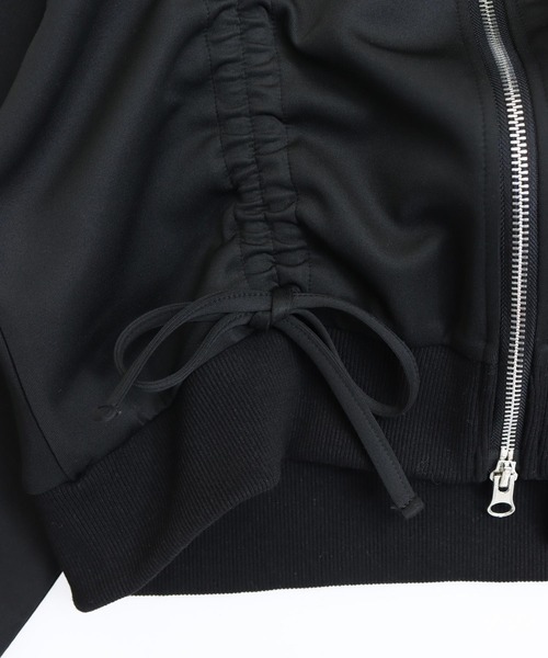 ANAP GiRL(アナップガール)の「前シャーリングジャージブルゾン(ブルゾン・キッズ・ブラック/ホワイト×ブラック/ライトブルー・M/S/XS)」の13枚目の写真
