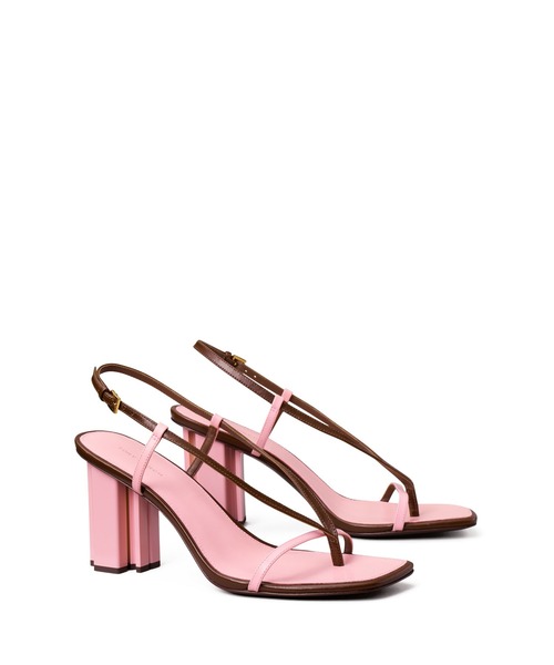 TORY BURCH（トリーバーチ）の「T スタンプ ヒール（サンダル・レディース・ピンク/ブルー・24.5cm/22.5cm）」の2枚目の写真