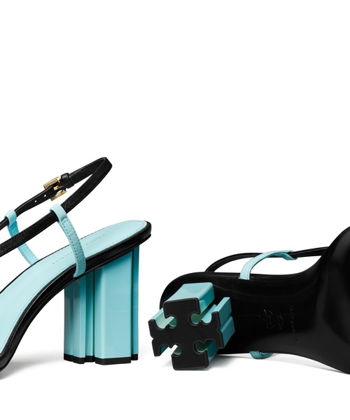 TORY BURCH（トリーバーチ）の「T スタンプ ヒール（サンダル・レディース・ピンク/ブルー・24.5cm/22.5cm）」の6枚目の写真