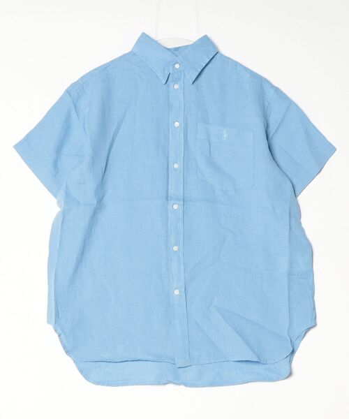POLO RALPH LAUREN(ポロ ラルフ ローレン)の「オーバーサイズ フィット リネン ショートスリーブ シャツ(シャツ/ブラウス・レディース・ブルー・S/M/L/XS/XXS)」の3枚目の写真