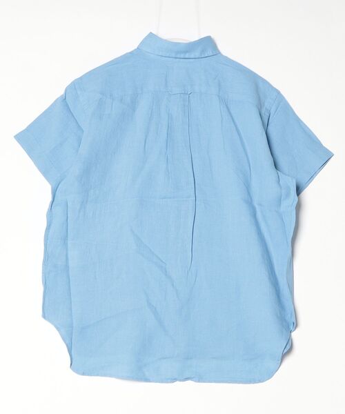 POLO RALPH LAUREN(ポロ ラルフ ローレン)の「オーバーサイズ フィット リネン ショートスリーブ シャツ(シャツ/ブラウス・レディース・ブルー・S/M/L/XS/XXS)」の2枚目の写真