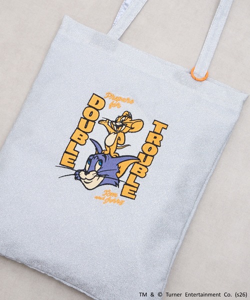 Tom＆Jerry（トムアンドジェリー）の「FLAPPER フラッパー:トムとジェリー 超軽量キラキラトート　A4サイズ（トートバッグ・レディース・シルバー/シルバー系その他/ブロンズ・FREE）」の2枚目の写真