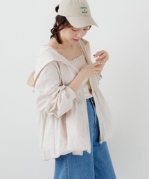 flower | ペプラムナイロンフーディー(ナイロンジャケット)