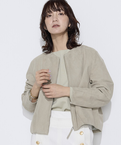 K.T KIYOKO TAKASE（キヨコタカセ）の「フェイクスエード タックブルゾン（ブルゾン・レディース・ブルー系その他/グレイッシュベージュ・9号/11号）」の15枚目の写真