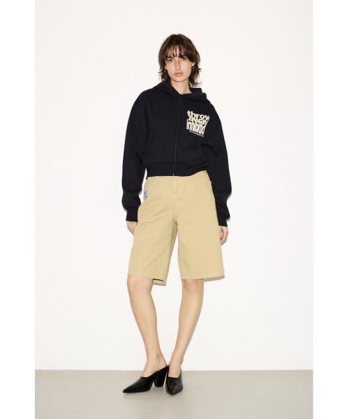 SLY（スライ）の「ESQWE LOGO KNIT ZIP PKTHROW エスクェロゴニットジップパーカー 春服（パーカー・レディース・ネイビー/ライトブラック・FREE）」の4枚目の写真