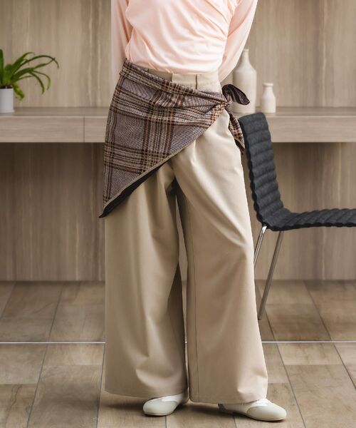 RETRO GIRL(レトロガール)の「ワイドスラックスPT(スラックス・レディース・ライトグレー/ベージュ/ブルー・MEDIUM/LARGE)」の1枚目の写真