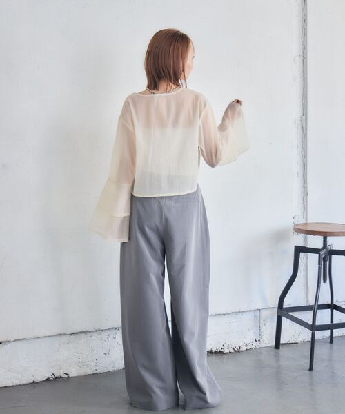 RETRO GIRL(レトロガール)の「ワイドスラックスPT(スラックス・レディース・ライトグレー/ベージュ/ブルー・MEDIUM/LARGE)」の11枚目の写真