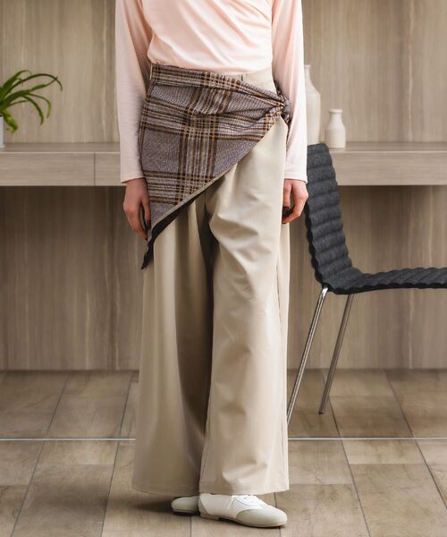 RETRO GIRL(レトロガール)の「【2サイズ展開】ワイドスラックスPT(スラックス・レディース・ライトグレー/ベージュ/ブルー・MEDIUM/LARGE)」の14枚目の写真