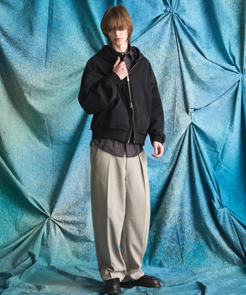 MAISON SPECIAL(メゾンスペシャル)の「《UNISEX》Gathered Hood Prime-over Zip Parka/ギャザーフーディープライムオーバージップパーカー【MAISON SPECIAL/メゾンスペシャル】(パーカー・メンズ・グレイッシュベージュ/ブラック/ピンク/グレー・0/2/1)」の12枚目の写真