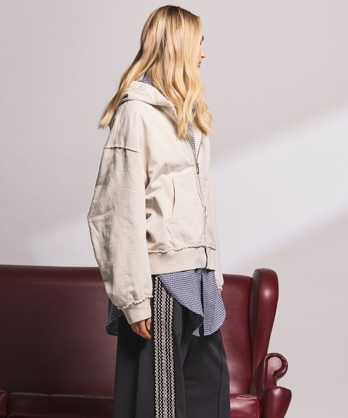 MAISON SPECIAL(メゾンスペシャル)の「《UNISEX》Gathered Hood Prime-over Zip Parka/ギャザーフーディープライムオーバージップパーカー【MAISON SPECIAL/メゾンスペシャル】(パーカー・メンズ・グレイッシュベージュ/ブラック/ピンク/グレー・0/2/1)」の19枚目の写真