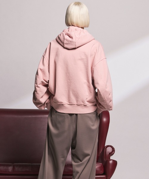 UNISEX》Gathered Hood Prime-over Zip Parka/ギャザーフーディー