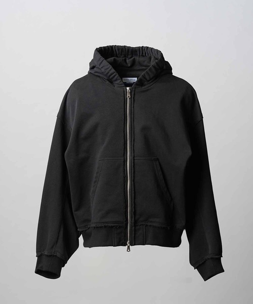 UNISEX》Gathered Hood Prime-over Zip Parka/ギャザーフーディー