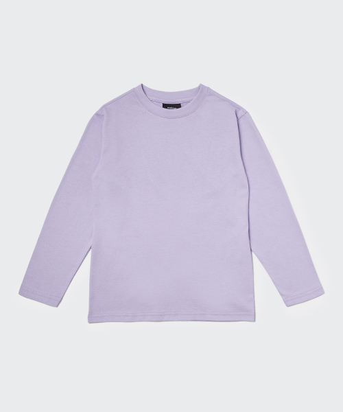MUSINSA STANDARD KIDS（ムシンサスタンダードキッズ）の「リラックスドクルーネック長袖Tシャツ[ラベンダー]（Tシャツ/カットソー・レディース・その他・100/110/120/130/140/150）」の2枚目の写真