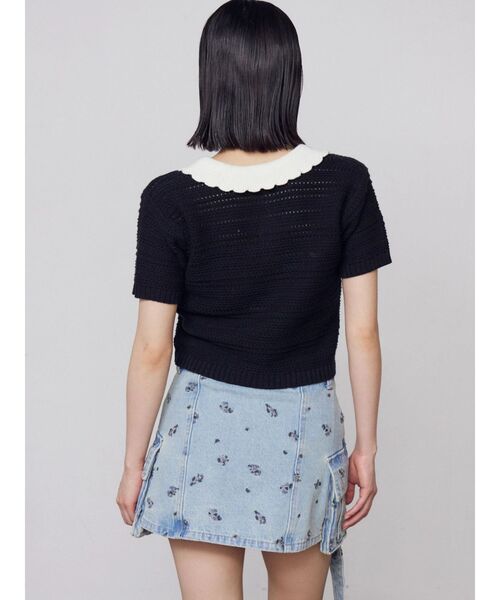 EMODA(エモダ)の「ボーダーポロニット(ニット/セーター・レディース・ブラック/ブラウン/ホワイト・FREE)」の12枚目の写真