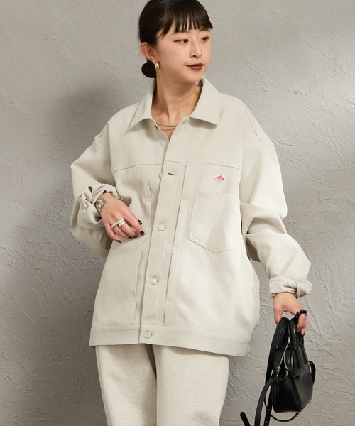 DANTON（ダントン）の「【WEB限定】[DANTON/ダントン] ワンポイントロゴ シャツブルゾン（その他アウター・レディース・ブラック/グレイッシュベージュ・40/42）」の22枚目の写真