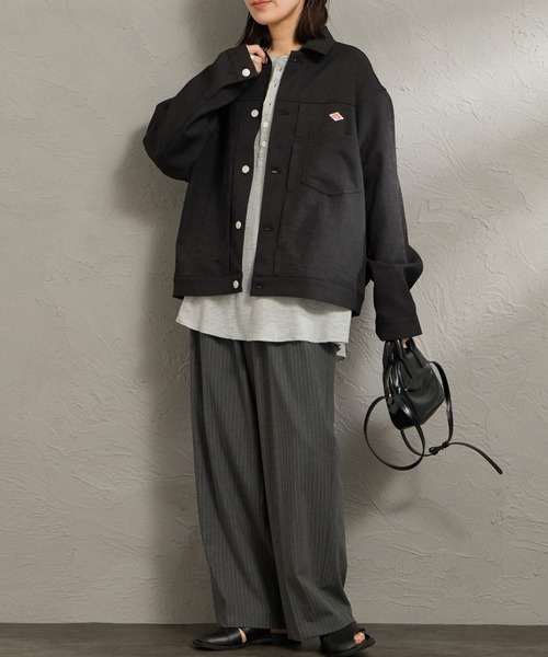 DANTON（ダントン）の「【WEB限定】[DANTON/ダントン] ワンポイントロゴ シャツブルゾン（その他アウター・レディース・ブラック/グレイッシュベージュ・40/42）」の12枚目の写真