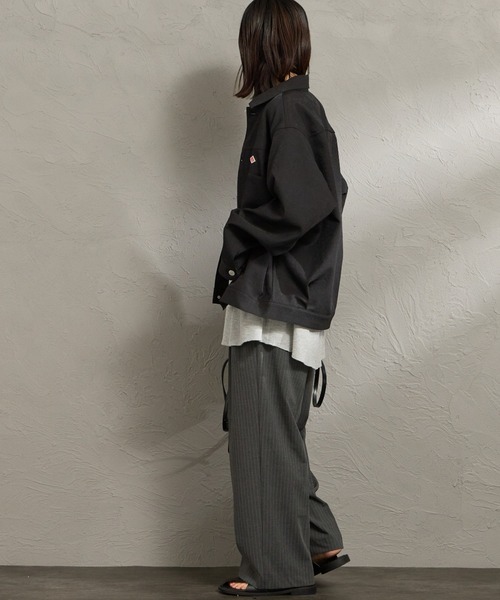 DANTON（ダントン）の「【WEB限定】[DANTON/ダントン] ワンポイントロゴ シャツブルゾン（その他アウター・レディース・ブラック/グレイッシュベージュ・40/42）」の13枚目の写真