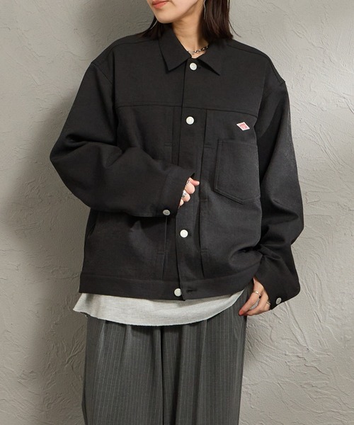 DANTON（ダントン）の「【WEB限定】[DANTON/ダントン] ワンポイントロゴ シャツブルゾン（その他アウター・レディース・ブラック/グレイッシュベージュ・40/42）」の9枚目の写真