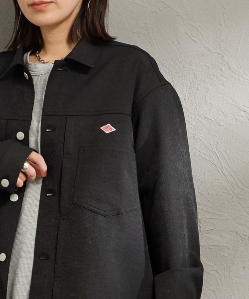 DANTON（ダントン）の「【WEB限定】[DANTON/ダントン] ワンポイントロゴ シャツブルゾン（その他アウター・レディース・ブラック/グレイッシュベージュ・40/42）」の19枚目の写真